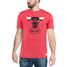Load image into Gallery viewer, Men&#39;s Mitchell &amp; Ness Heathered Red Chicago Bulls Hardwood Classics Throwback Logo Tri-Blend T-Shirt