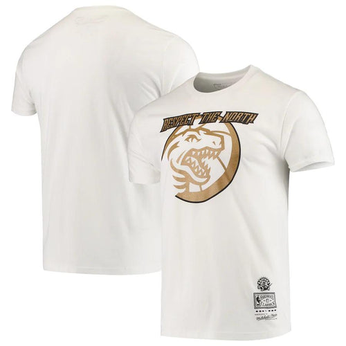 Men's Mitchell & Ness White Toronto Raptors Hardwood Classics Head Piece T-Shirt