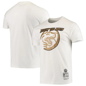 Men's Mitchell & Ness White Toronto Raptors Hardwood Classics Head Piece T-Shirt