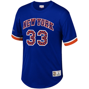 Men's Mitchell & Ness Patrick Ewing Blue New York Knicks Player Name & Number T-Shirt