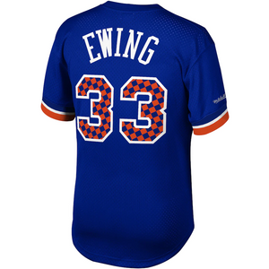 Men's Mitchell & Ness Patrick Ewing Blue New York Knicks Player Name & Number T-Shirt