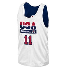Load image into Gallery viewer, Men&#39;s Mitchell &amp; Ness Karl Malone Navy USA Basketball Training 1992 Dream Team Authentic Reversible Practice Jersey