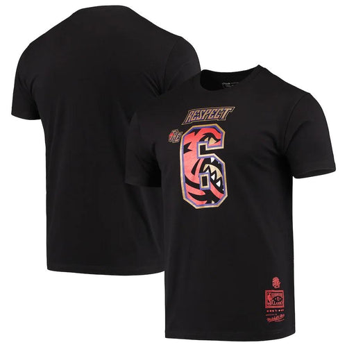 Men's Mitchell & Ness Black Toronto Raptors Hardwood Classics Jurassic 6 T-Shirt