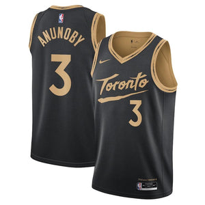 Toronto Raptors Nike City Edition Swingman Jersey - Black - OG Anunoby - Mens